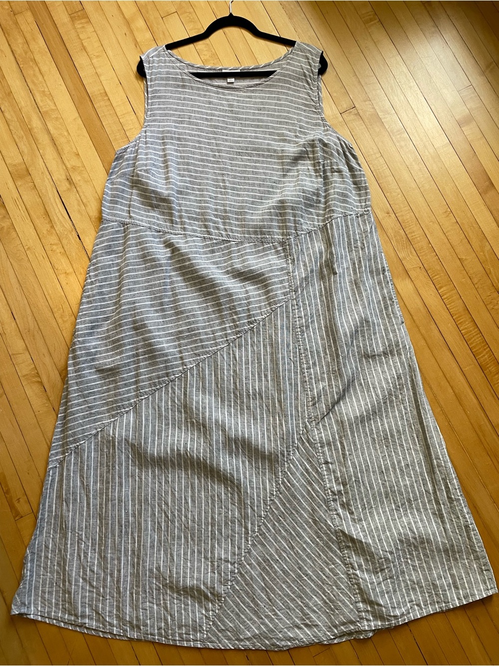 J. JILL Linen Striped Patchwork Midi Maxi Dress Pockets Lagenlook Plus Size 3X